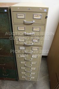 lot 2 image: Heavy Duty Metal Industrial Cabinet Drawers, Dimensions 26 x 15 x 52 9 Drawers