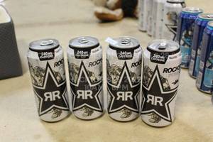 lot 107 image: Lot of 4 Rockstar Energy Drinks Halo Infinite Limited Edition Silver Ice Brand New Sealed