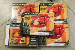 lot 112 image: Lot of 5 HALO Infinite Nerf Mangler Toy Gun Blaster with 6 included darts NO ULC  DLC INCLUDED New Open Box