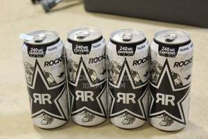 lot 114 image: Lot of 4 Rockstar Energy Drinks Halo Infinite Limited Edition Silver Ice Brand New Sealed with Master Chief Art