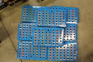 lot 127 image: Lot of 7 Skylanders Trap Team Display Holders, Each Holds 46 Traps, Storage Bins