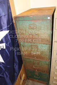 lot 151 image: Heavy Duty Metal Industrial Cabinet Drawers, Dimensions 27 x 18 x 52 4 Drawers