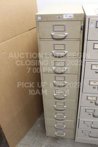 lot 152 image: Heavy Duty Metal Industrial Cabinet Drawers, Dimensions 26 x 13 x 52 9 Drawers