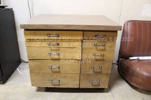 lot 164 image: Wood Storage Drawer Cabinet 26 in x 31 in x 33 in