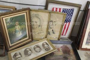 lot 175 image: Lot of 6 Prints  Pictures  Paintings  Drawings Frames of Children, Frame Size Ranges from Roughly 10 to 22