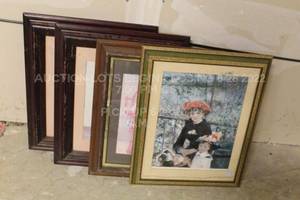 lot 181 image: Lot of 4 Prints  Pictures  Paintings  Drawings Frames of Children, Frame Size Ranges from Roughly 16 to 21
