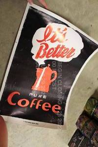 lot 185 image: Hatch Show Print Nashville Tenesseee Screen Print Coffee Poster 14 x 20