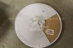 lot 213 image: White Ceramic and Wood Cheese Platter