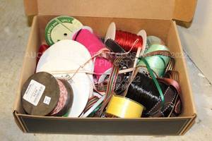 lot 229 image: Lot of Assorted Yarn and Ribbons, Entire Box