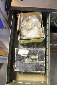 lot 286 image: Nails & Elbow Catches MISC TOOLBOX ITEMS METAL DRAWER NOT INCLUDED