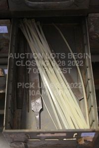 lot 302 image: Zip ties & Set of Metal Files MISC TOOLBOX ITEMS METAL DRAWER NOT INCLUDED