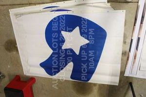lot 335 image: Toys R Us Banner Poster R logo 6 3 x 4 Vinyl TRU