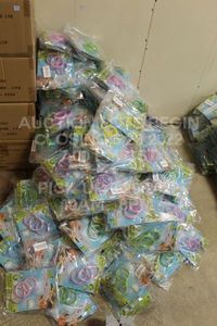 lot 346 image: Lot of 187 Mosquito Bands Polybagged 2 Pack, 374 pc total, Wholesale Overstock Lot of Multicolor Blue Pink Green Yellow Anti Mosquito Repellent Bands, Deet Free, Three Wristbands Per Package