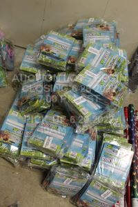 lot 347 image: Lot of 94 Mosquito Bands Polybagged 4 Pack, 376 pc total, Wholesale Overstock Lot of Multicolor Blue Pink Green Yellow Anti Mosquito Repellent Bands, Deet Free, Three Wristbands Per Package