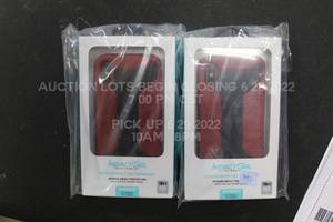 lot 391 image: Lot of 2 iPhone XS Cases Brand New Casepack Bulk Sealed in Box Red Black 5.8 Screen Overstock Retail Product Wholesale