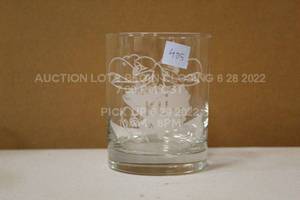 lot 405 image: Kansas University Etched Glass Cup Whiskey Glass