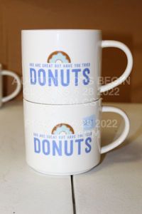 lot 417 image: Lot of 2 Abs are Great But Have You Tried Donuts Mugs Brand New Unused for Coffee Tea Hot Chocolate