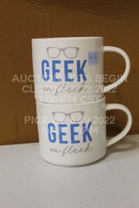 lot 419 image: Lot of 2 Geek on Fleek Mugs Brand New Unused for Coffee Tea Hot Chocolate