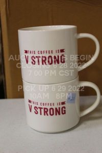lot 420 image: Lot of 2 This Coffee is V Strong Mugs Brand New Unused  for Coffee Tea Hot Chocolate