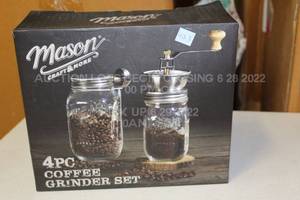 lot 423 image: Mason Craft & More 4 Piece Coffee Grinder Set Brand New Factory Sealed