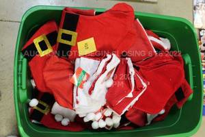 lot 428 image: Massive Lot of Christmas Stockings Red with Black Santa Belt Bin Not Included