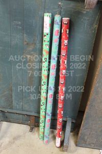 lot 433 image: Lot of 3 Assorted Christmas Wrapping Paper Christmas Holiday Decor Gift Presents Wrap Holidays Giftwrap
