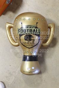 lot 467 image: Autographed by TCU Paul Dawson Inflated Blow Trophy Fantasy Football Championship Trophy Over 2 Feet Tall