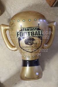 lot 468 image: Autographed by Laquan Treadwell Inflated Blow Trophy Fantasy Football Championship Trophy Over 2 Feet Tall
