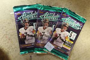 lot 474 image: Lot of 3 2019 Panini Absolute Football Card Packs of Football Cards Brand New Factory Sealed Trading Cards