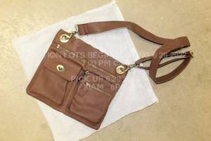 lot 494 image: Multi-pocket Leather Crossbody Bag