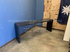 lot 47 image: Black Bedroom Rolling Table on Wheels Dimensions 75 x 14 x 29