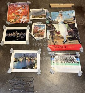 lot 186 image: Lot of 5 Various Prints City of Pittsburgh Manet Plus Metal Frame Stand