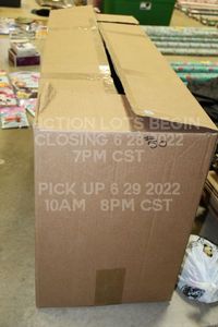 lot 50 image: Giant Moving Box 330 43 x 20 x 14 Previously Used, Taped on Bottom