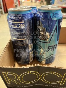 lot 159 image: Lot of 4 Rockstar Halo Infinite Edition Blackberry Goji Flavor Brand New Sealed Energy Drink Limited Edition Art on Can from the Microsoft Xbox Video Game Series