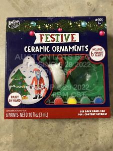 lot 241 image: DIY Festive Ceramic Ornament Paint Your Own Kit Gift Set