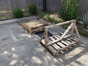 lot 502 image: Lot of Four Wood Pallets, Used, Various Sizes