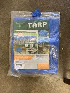 lot 293 image: Brand New Sealed Blue Tarp 5.5 x 7.5 Light Duty