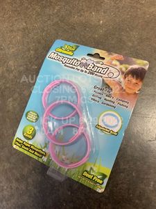 lot 309 image: One (1) Mosquito Bands Set of 3 New Wristbands, Wholesale Overstock Lot of Pink Anti Mosquito Repellent Bands, Deet Free, Three Wristbands Per Package