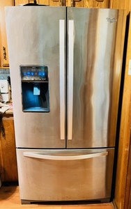 lot 3 image: Whirlpool Stainless Steel Gold Series French Door Refrigerator wIce Maker &amp Digital Controls (Contents Not Included)