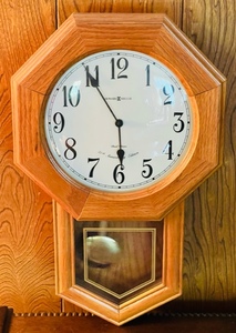 lot 12 image: Howard Miller Dual Chime 75th Anniversary Edition Hanging Grandmother Clock Model 625-242