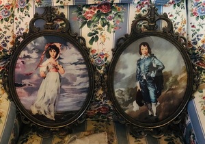 lot 38 image: Vintage Pink Girl &amp Blue Boy Wall Hangings - Made In Italy