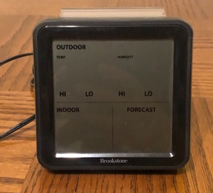 lot 94 image: Brookstone Touch Display Digital Weather Forecaster Indoor &amp Outdoor Temperature&nbsp