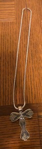lot 127 image: Hand-Made Stainless Steel Spoon Cross on Chain