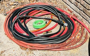 lot 155 image: Lot of Approximately 3 Water Hoses wSprinkler &amp Grass High Pressure Nozzle&nbsp