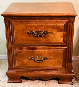 lot 159 image: 24x 22x 15 Wood 2 Drawer Nightstand&nbsp