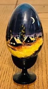 lot 174 image: 1 Original 3 Hand-Painted Beautiful Russian Egg WITH Stand