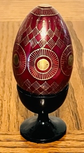 lot 175 image: 1 Original 3 Hand-Painted Beautiful Russian Egg WITH Stand