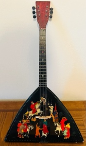 lot 180 image: Antique Hand-Painted Balalaika 6 String from Europe or Russia