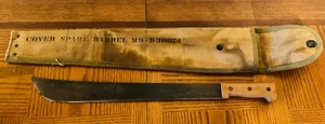 lot 182 image: Vintage 18 Blade Machete wSheath - Made in Sheffield England