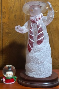 lot 201 image: 11 Decorative Glass Snowman wMini Snowman Snow Globe